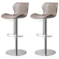 Faux Leather Barstool Adjustable Height Swivel Barstool with Footrest