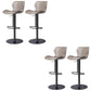 Faux Leather Barstool Adjustable Height Swivel Barstool with Footrest