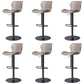 Faux Leather Barstool Adjustable Height Swivel Barstool with Footrest