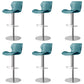 Faux Leather Barstool Adjustable Height Swivel Barstool with Footrest
