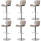 Faux Leather Barstool Adjustable Height Swivel Barstool with Footrest