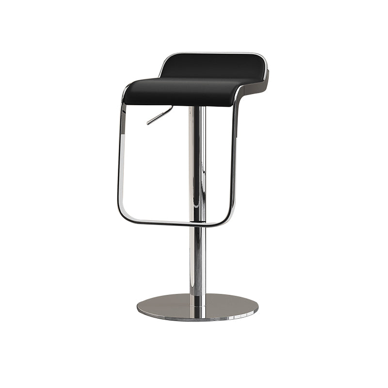 Modern Faux Leather Barstool Adjustable Height Swivel Barstool