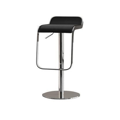Modern Faux Leather Barstool Adjustable Height Swivel Barstool