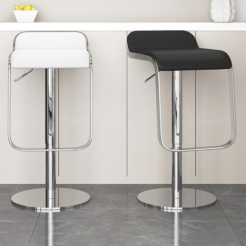 Modern Faux Leather Barstool Adjustable Height Swivel Barstool