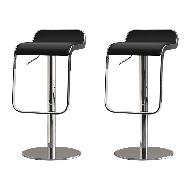 Modern Faux Leather Barstool Adjustable Height Swivel Barstool