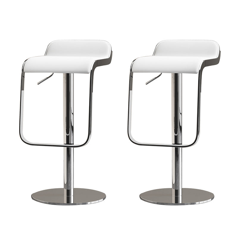 Modern Faux Leather Barstool Adjustable Height Swivel Barstool