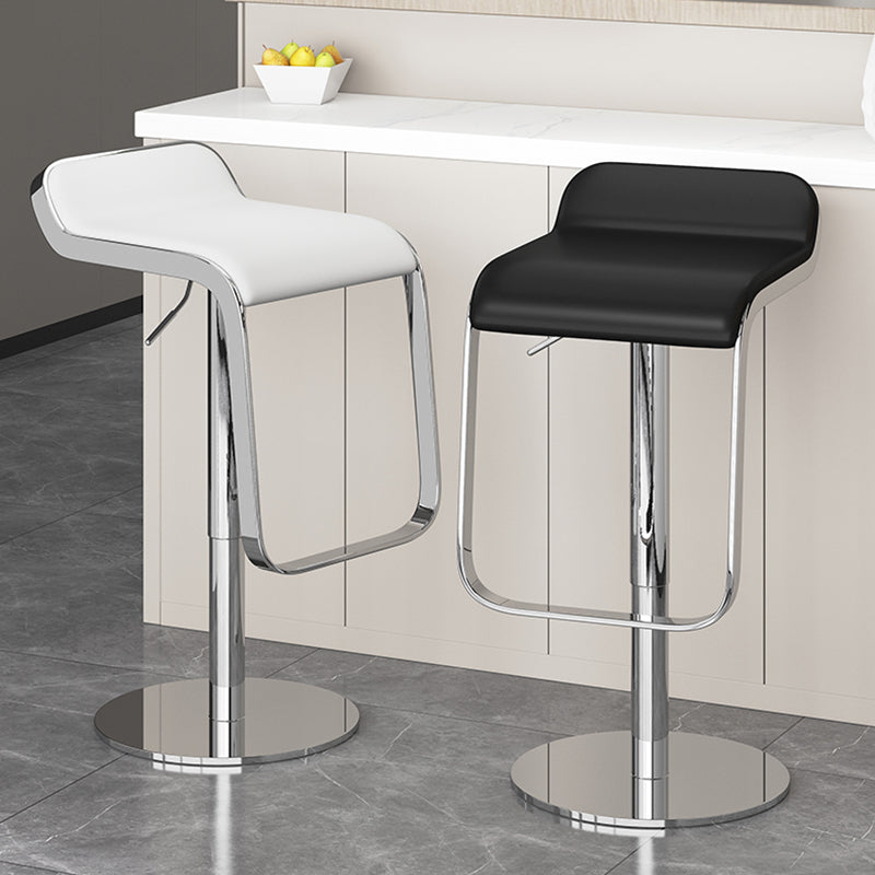 Modern Faux Leather Barstool Adjustable Height Swivel Barstool