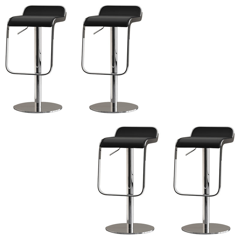 Modern Faux Leather Barstool Adjustable Height Swivel Barstool