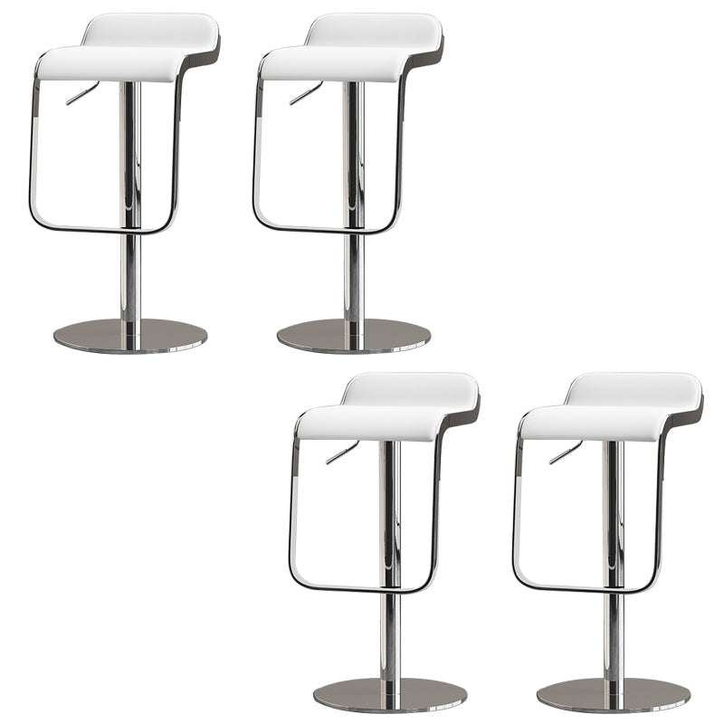 Modern Faux Leather Barstool Adjustable Height Swivel Barstool
