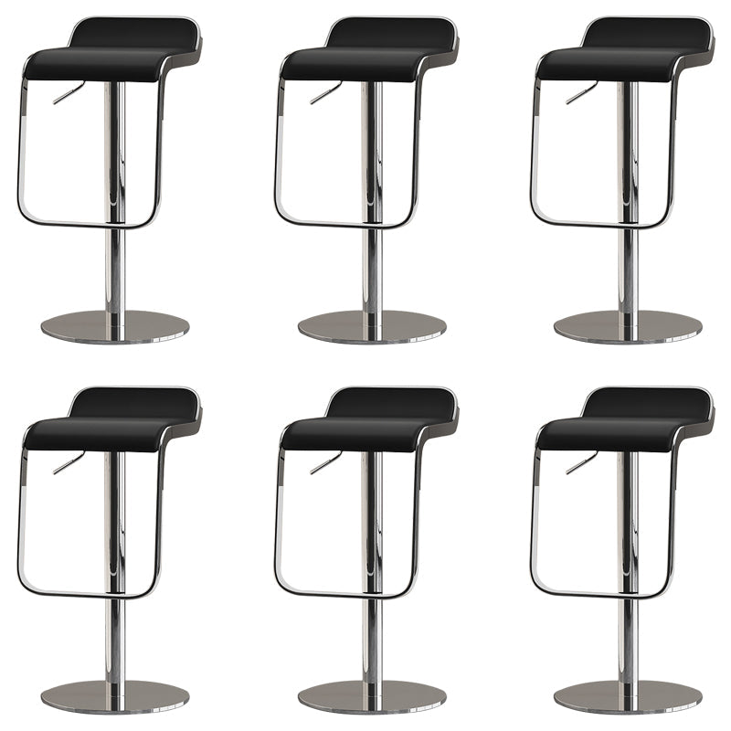 Modern Faux Leather Barstool Adjustable Height Swivel Barstool