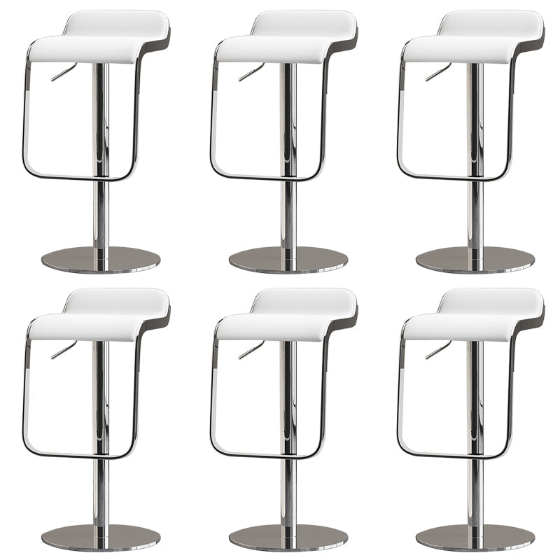 Modern Faux Leather Barstool Adjustable Height Swivel Barstool