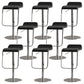 Modern Faux Leather Barstool Adjustable Height Swivel Barstool