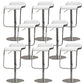 Modern Faux Leather Barstool Adjustable Height Swivel Barstool
