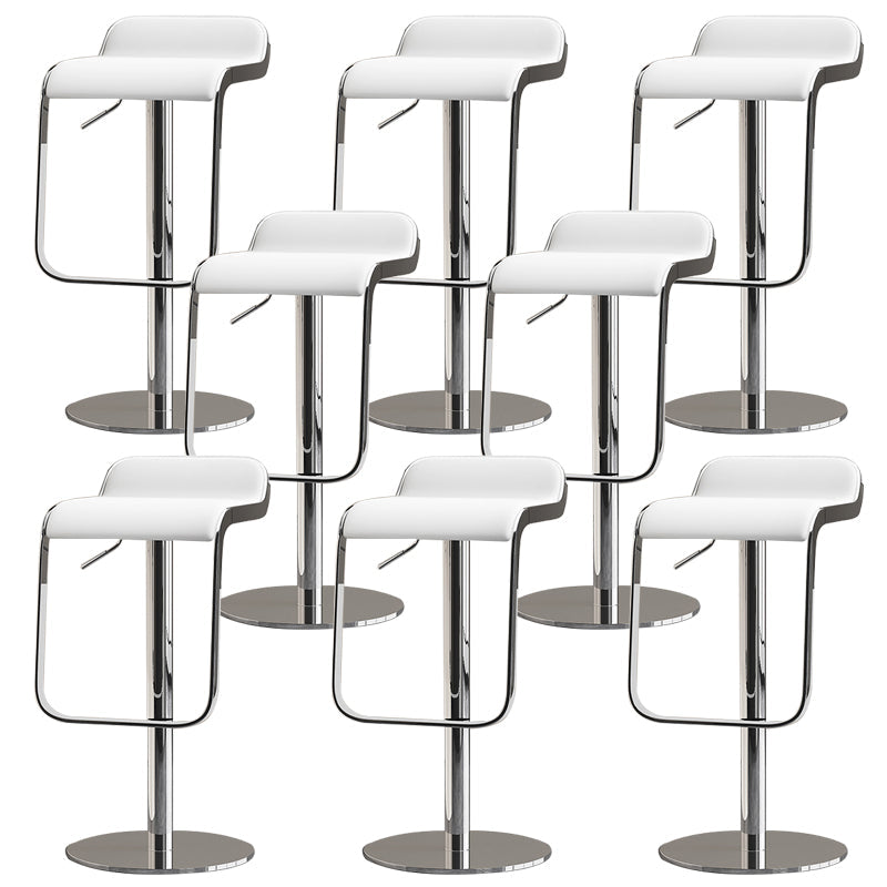 Modern Faux Leather Barstool Adjustable Height Swivel Barstool