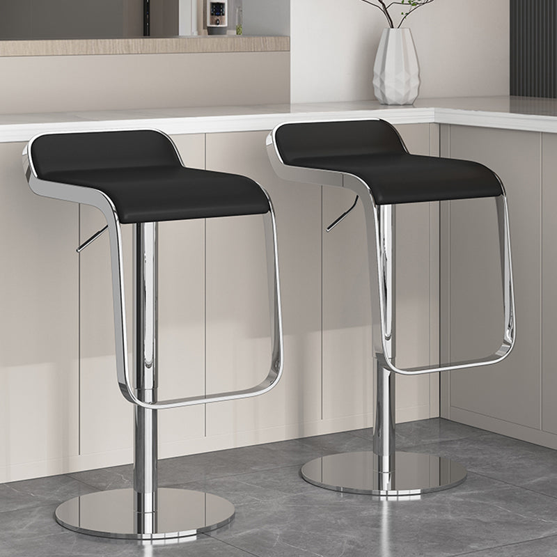 Modern Faux Leather Barstool Adjustable Height Swivel Barstool