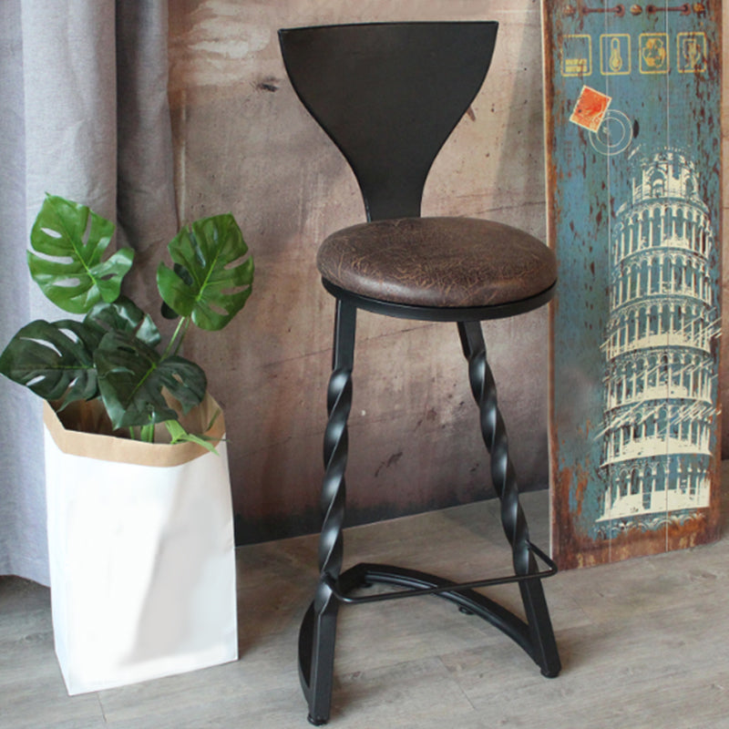 Industriemetall -Esshocker Armless Barhocker mit Fußstütze