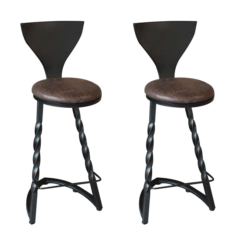 Industriemetall -Esshocker Armless Barhocker mit Fußstütze