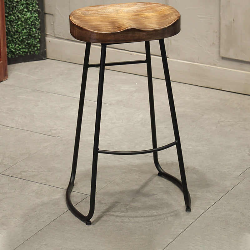 Industriemetall -Esshocker Armless Barhocker mit Fußstütze