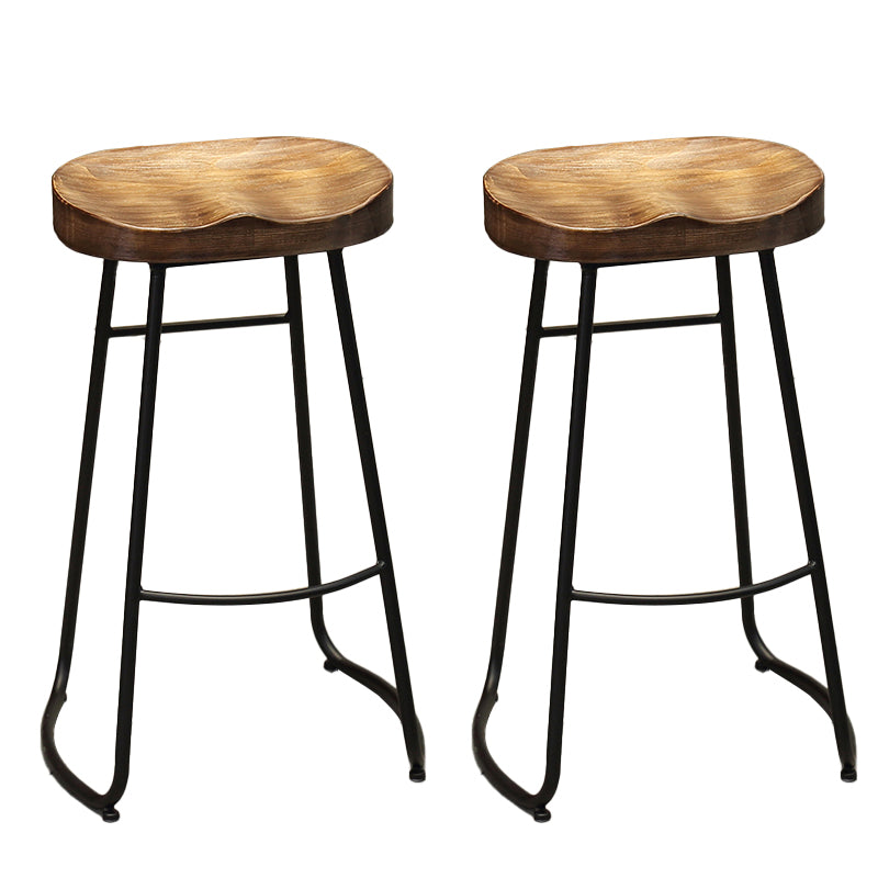 Industriemetall -Esshocker Armless Barhocker mit Fußstütze