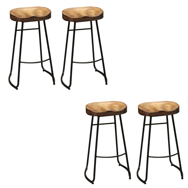 Industriemetall -Esshocker Armless Barhocker mit Fußstütze