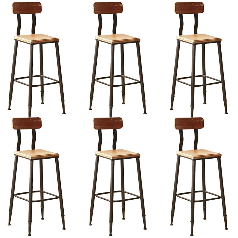 Industriemetall -Esshocker Armless Barhocker mit Fußstütze