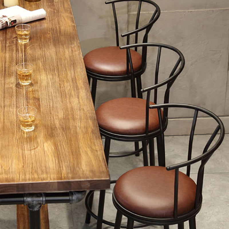 Industriemetall -Esshocker Armless Barhocker mit Fußstütze