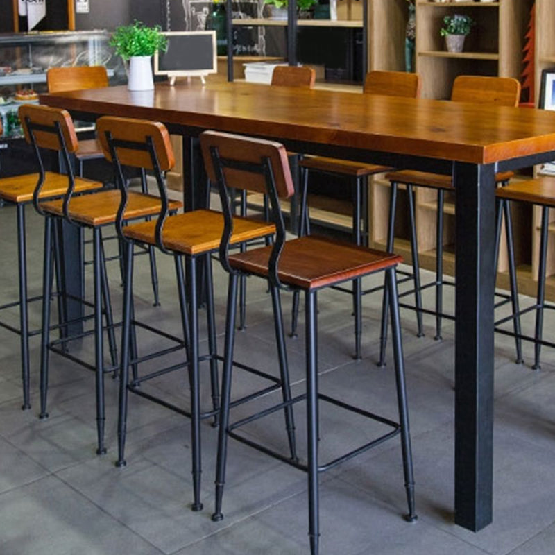 Industriemetall -Esshocker Armless Barhocker mit Fußstütze