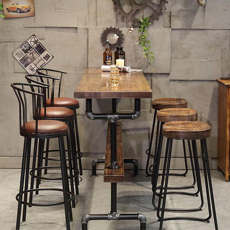 Industriemetall -Esshocker Armless Barhocker mit Fußstütze