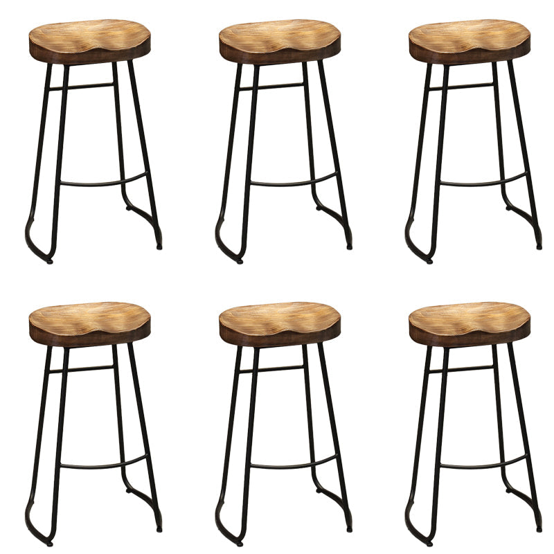 Industriemetall -Esshocker Armless Barhocker mit Fußstütze