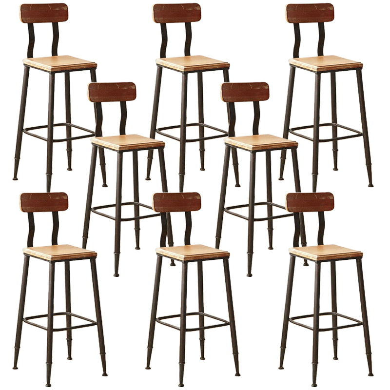 Industriemetall -Esshocker Armless Barhocker mit Fußstütze