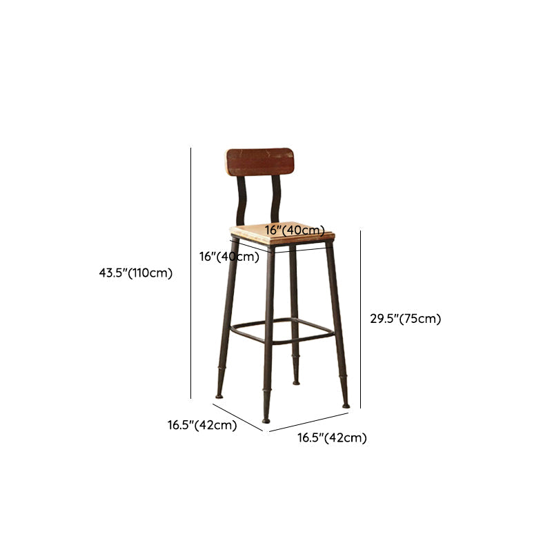 Industriemetall -Esshocker Armless Barhocker mit Fußstütze