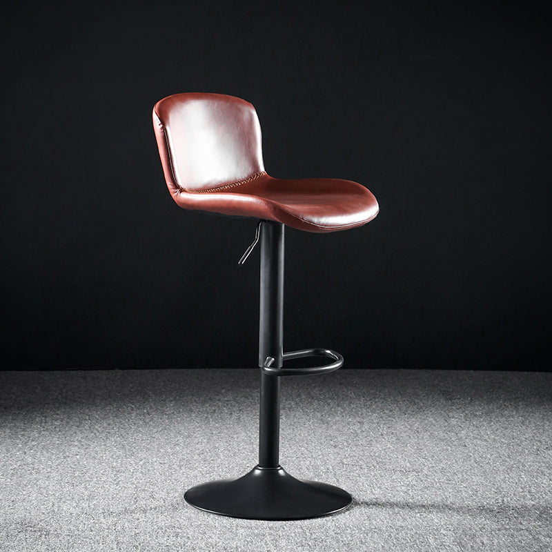 Faux Leather Barstools Adjustable Height Swivel Barstool with Footrest Red 1 Piece Clearhalo 'Bar Furniture' 'Bar Stools' 'bar_stools' 'furn' 'furn_bar_stools' 'Furniture' 'Kitchen & Dining Furniture' 7015371