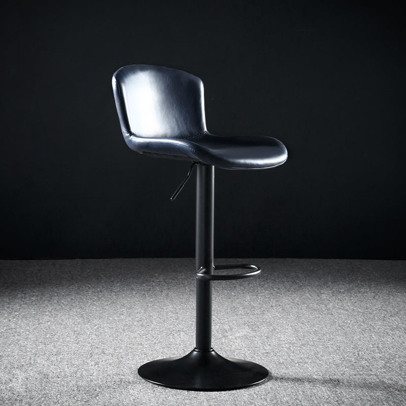 Faux Leather Barstools Adjustable Height Swivel Barstool with Footrest Blue 1 Piece Clearhalo 'Bar Furniture' 'Bar Stools' 'bar_stools' 'furn' 'furn_bar_stools' 'Furniture' 'Kitchen & Dining Furniture' 7015376