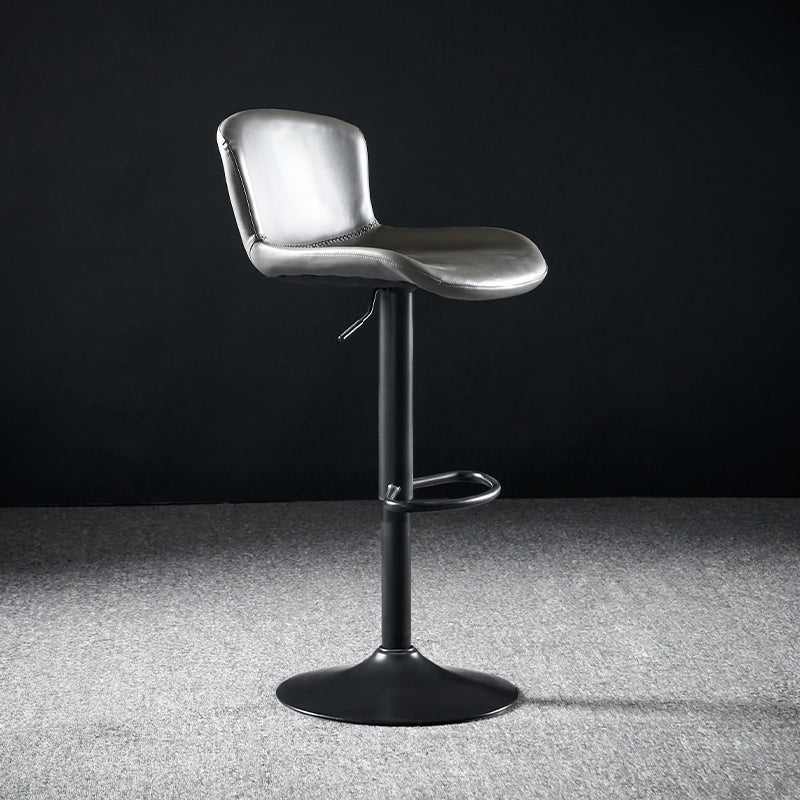 Faux Leather Barstools Adjustable Height Swivel Barstool with Footrest Gray 1 Piece Clearhalo 'Bar Furniture' 'Bar Stools' 'bar_stools' 'furn' 'furn_bar_stools' 'Furniture' 'Kitchen & Dining Furniture' 7015378