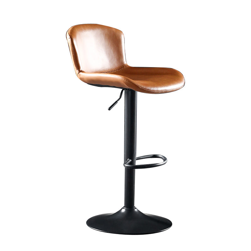 Faux Leather Barstools Adjustable Height Swivel Barstool with Footrest Clearhalo 'Bar Furniture' 'Bar Stools' 'bar_stools' 'furn' 'furn_bar_stools' 'Furniture' 'Kitchen & Dining Furniture' 7015379
