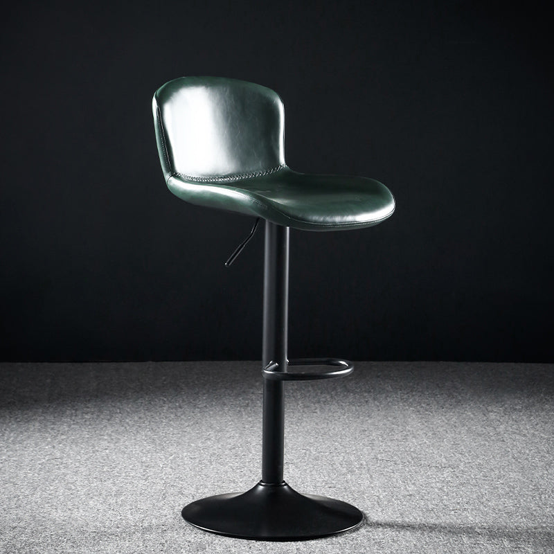Faux Leather Barstools Adjustable Height Swivel Barstool with Footrest Green 1 Piece Clearhalo 'Bar Furniture' 'Bar Stools' 'bar_stools' 'furn' 'furn_bar_stools' 'Furniture' 'Kitchen & Dining Furniture' 7015380
