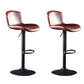 Faux Leather Barstools Adjustable Height Swivel Barstool with Footrest Red 2 Piece Set Clearhalo 'Bar Furniture' 'Bar Stools' 'bar_stools' 'furn' 'furn_bar_stools' 'Furniture' 'Kitchen & Dining Furniture' 7015382