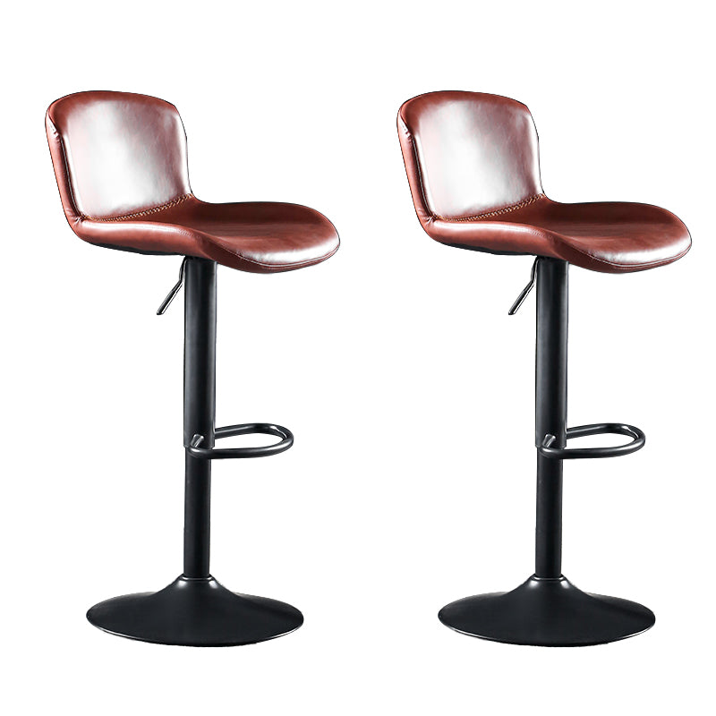 Faux Leather Barstools Adjustable Height Swivel Barstool with Footrest Red 2 Piece Set Clearhalo 'Bar Furniture' 'Bar Stools' 'bar_stools' 'furn' 'furn_bar_stools' 'Furniture' 'Kitchen & Dining Furniture' 7015382