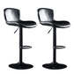 Faux Leather Barstools Adjustable Height Swivel Barstool with Footrest Black 2 Piece Set Clearhalo 'Bar Furniture' 'Bar Stools' 'bar_stools' 'furn' 'furn_bar_stools' 'Furniture' 'Kitchen & Dining Furniture' 7015384