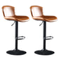 Faux Leather Barstools Adjustable Height Swivel Barstool with Footrest Brown 2 Piece Set Clearhalo 'Bar Furniture' 'Bar Stools' 'bar_stools' 'furn' 'furn_bar_stools' 'Furniture' 'Kitchen & Dining Furniture' 7015387