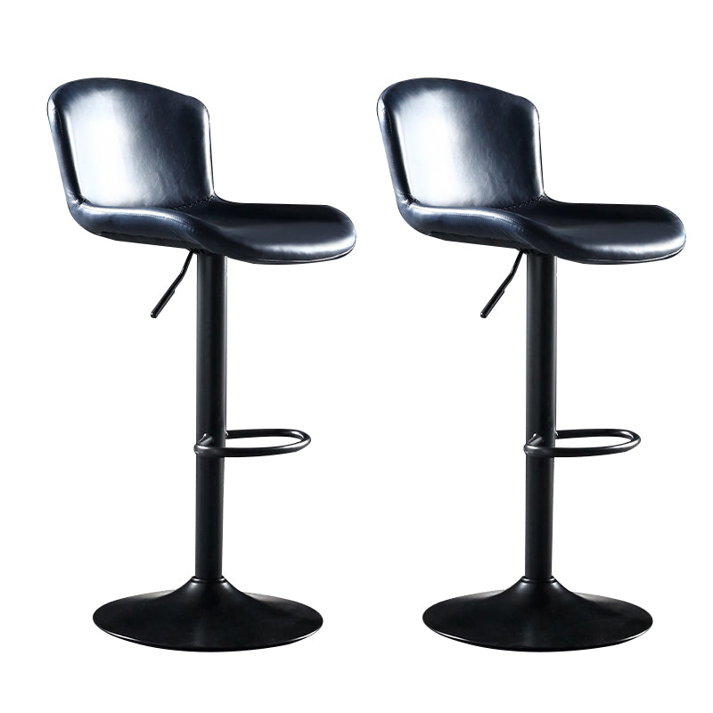 Faux Leather Barstools Adjustable Height Swivel Barstool with Footrest Blue 2 Piece Set Clearhalo 'Bar Furniture' 'Bar Stools' 'bar_stools' 'furn' 'furn_bar_stools' 'Furniture' 'Kitchen & Dining Furniture' 7015389