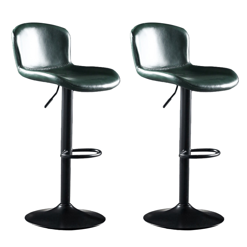 Faux Leather Barstools Adjustable Height Swivel Barstool with Footrest Green 2 Piece Set Clearhalo 'Bar Furniture' 'Bar Stools' 'bar_stools' 'furn' 'furn_bar_stools' 'Furniture' 'Kitchen & Dining Furniture' 7015391