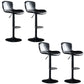 Faux Leather Barstools Adjustable Height Swivel Barstool with Footrest Black 4 Piece Set Clearhalo 'Bar Furniture' 'Bar Stools' 'bar_stools' 'furn' 'furn_bar_stools' 'Furniture' 'Kitchen & Dining Furniture' 7015393