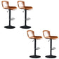 Faux Leather Barstools Adjustable Height Swivel Barstool with Footrest Brown 4 Piece Set Clearhalo 'Bar Furniture' 'Bar Stools' 'bar_stools' 'furn' 'furn_bar_stools' 'Furniture' 'Kitchen & Dining Furniture' 7015394