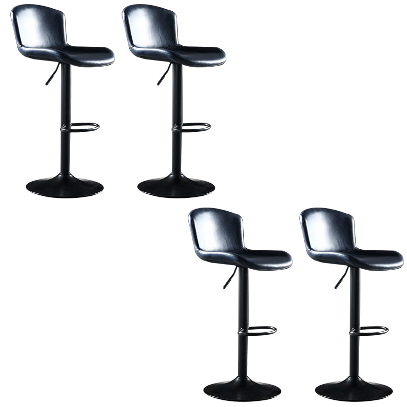 Faux Leather Barstools Adjustable Height Swivel Barstool with Footrest Blue 4 Piece Set Clearhalo 'Bar Furniture' 'Bar Stools' 'bar_stools' 'furn' 'furn_bar_stools' 'Furniture' 'Kitchen & Dining Furniture' 7015395