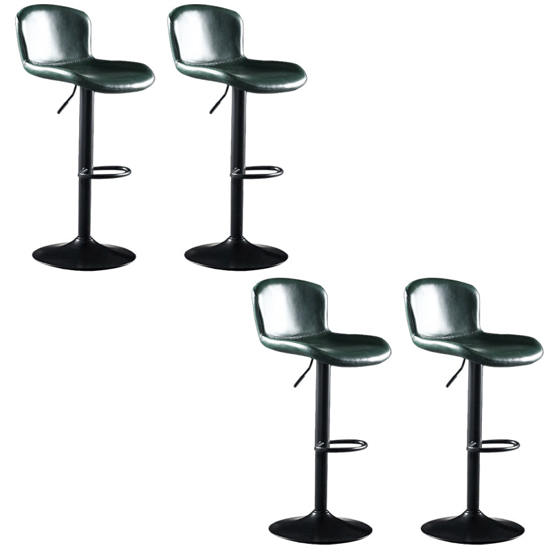 Faux Leather Barstools Adjustable Height Swivel Barstool with Footrest Green 4 Piece Set Clearhalo 'Bar Furniture' 'Bar Stools' 'bar_stools' 'furn' 'furn_bar_stools' 'Furniture' 'Kitchen & Dining Furniture' 7015397
