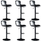 Faux Leather Barstools Adjustable Height Swivel Barstool with Footrest Black 6 Piece Set Clearhalo 'Bar Furniture' 'Bar Stools' 'bar_stools' 'furn' 'furn_bar_stools' 'Furniture' 'Kitchen & Dining Furniture' 7015399