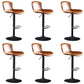 Faux Leather Barstools Adjustable Height Swivel Barstool with Footrest Brown 6 Piece Set Clearhalo 'Bar Furniture' 'Bar Stools' 'bar_stools' 'furn' 'furn_bar_stools' 'Furniture' 'Kitchen & Dining Furniture' 7015400