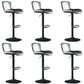 Faux Leather Barstools Adjustable Height Swivel Barstool with Footrest Gray 6 Piece Set Clearhalo 'Bar Furniture' 'Bar Stools' 'bar_stools' 'furn' 'furn_bar_stools' 'Furniture' 'Kitchen & Dining Furniture' 7015402