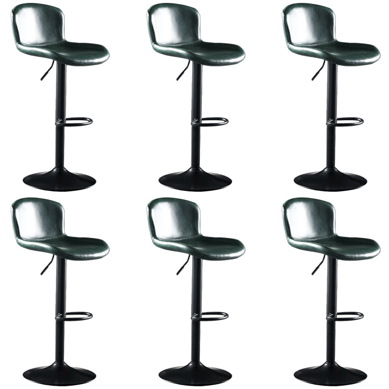 Faux Leather Barstools Adjustable Height Swivel Barstool with Footrest Green 6 Piece Set Clearhalo 'Bar Furniture' 'Bar Stools' 'bar_stools' 'furn' 'furn_bar_stools' 'Furniture' 'Kitchen & Dining Furniture' 7015403